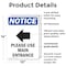 Signmission Please Use Main Entrance OSHA Notice Sign, Plastic, 10in W x 14in L, 2PK OS-2PACK-NS-P-1014-V-17621 - alternate 5
